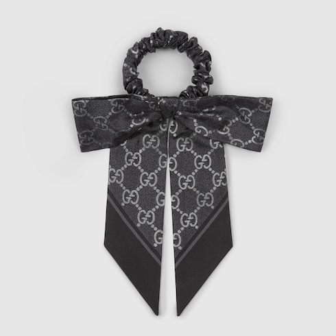 Printed silk scrunchie