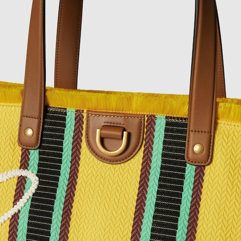 Mittelgroßer Shopper aus Canvas mit Stickerei