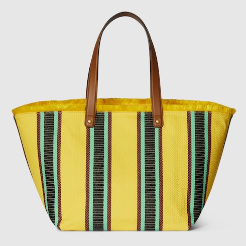 Mittelgroßer Shopper aus Canvas mit Stickerei