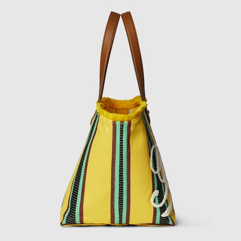 Mittelgroßer Shopper aus Canvas mit Stickerei