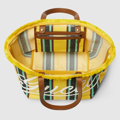 Mittelgroßer Shopper aus Canvas mit Stickerei