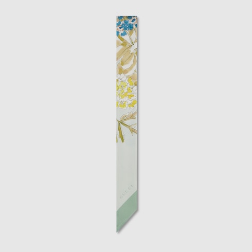 Printed silk twill neck bow Detail 2