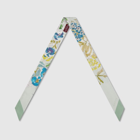 Printed silk twill neck bow Detail 2