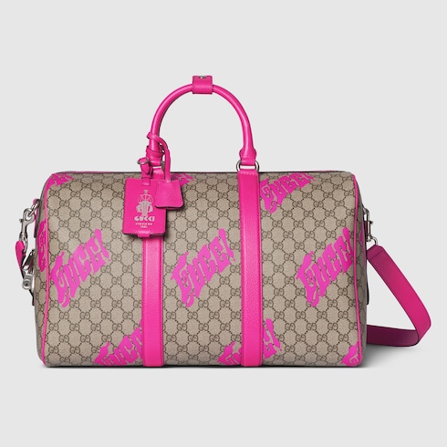 Medium duffle bag with print