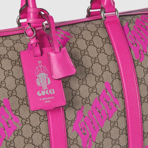 Medium duffle bag with print