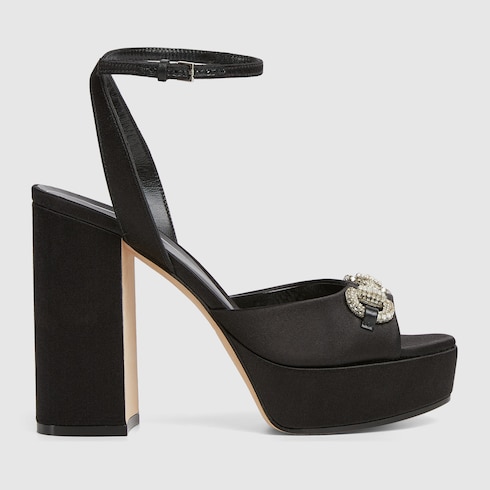 Women's platform sandal with crystal Horsebit