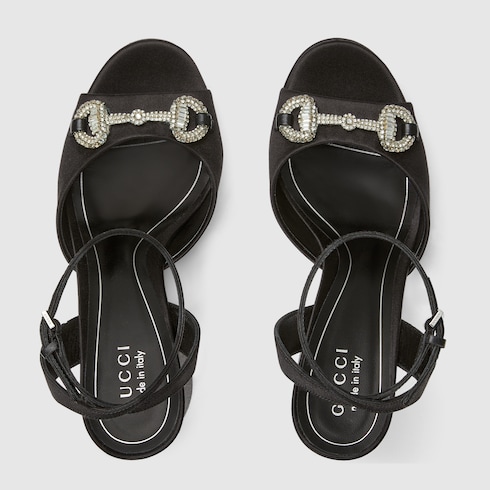 Women's platform sandal with crystal Horsebit