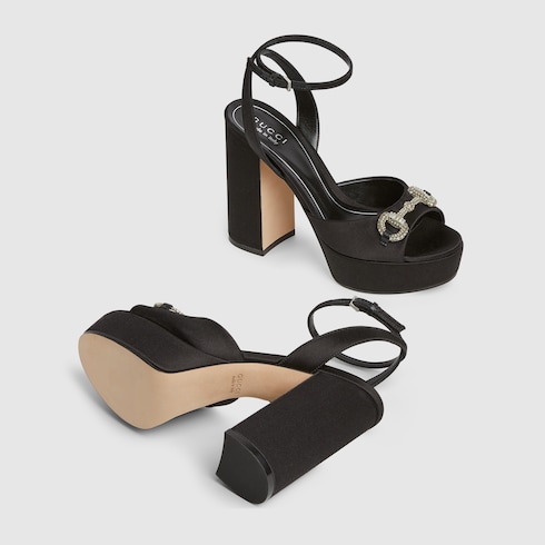 Women's platform sandal with crystal Horsebit