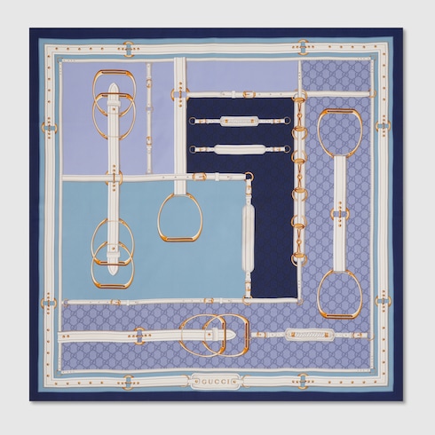 Carré en twill de soie imprimé