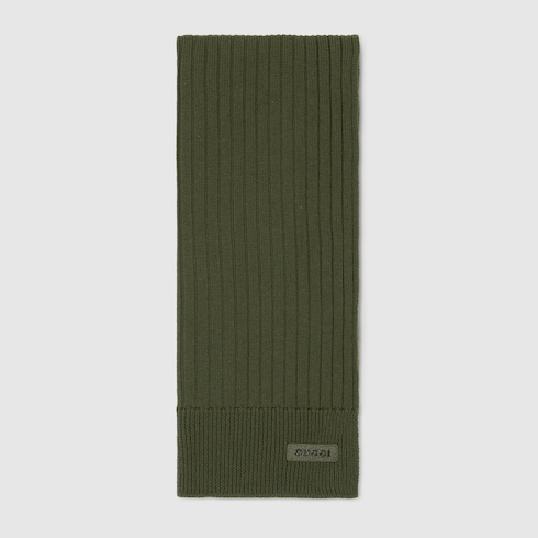 Knit wool scarf with logo