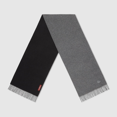 Cashmere scarf with patch