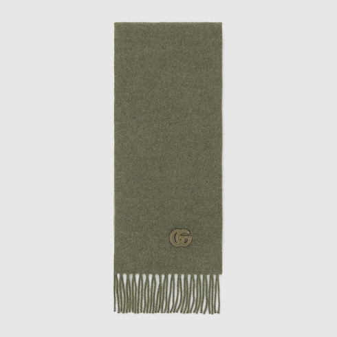 Cashmere scarf with patch