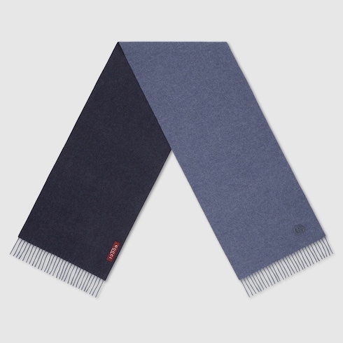 Cashmere scarf with patch