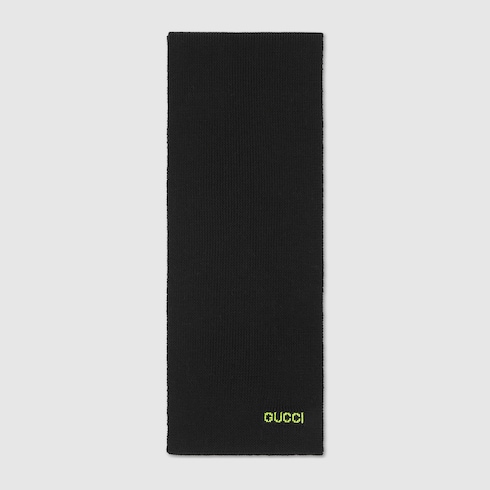 エンブロイダリー付き ウール スカーフ