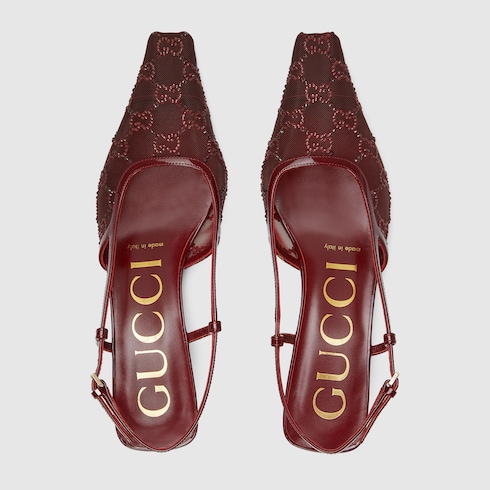 Women's GG crystal slingback pump