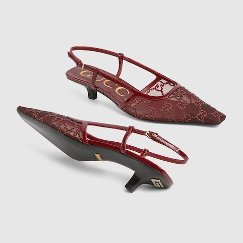Women's GG crystal slingback pump
