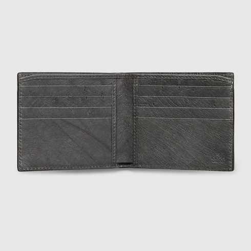 Cartera bi-fold de avestruz con Doble G