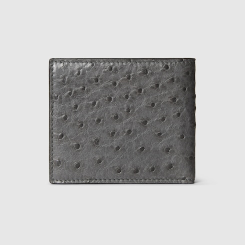 Bi-fold ostrich wallet with Double G Detail 5