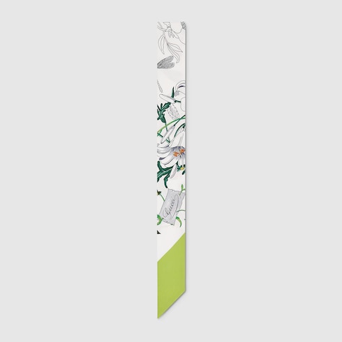 Printed silk twill neck bow Detail 2