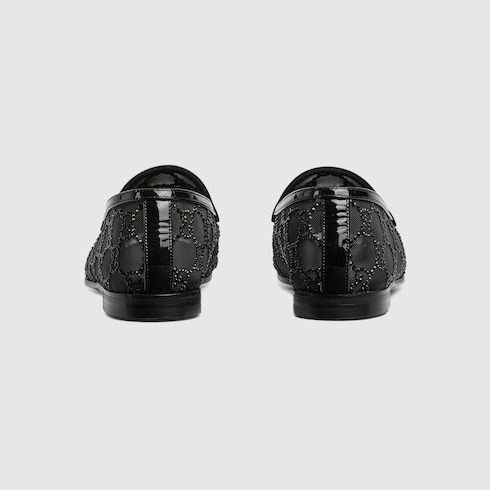 Mocassins Gucci Jordaan avec détail GG en cristaux pour femme
