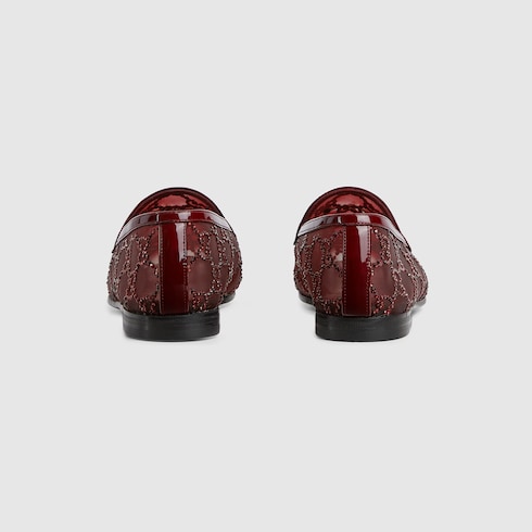 Mocasín Gucci Jordaan GG cristales para mujer