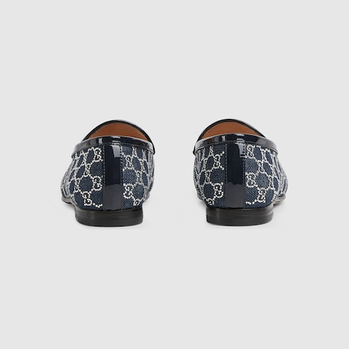 Mocassino Gucci Jordaan donna con cristalli GG