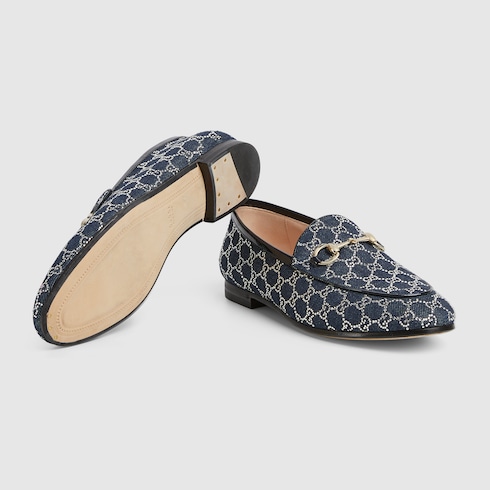 Mocassino Gucci Jordaan donna con cristalli GG