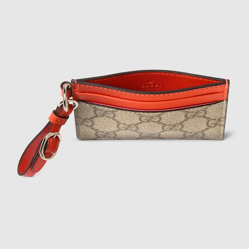 GG Emblem card case with strap