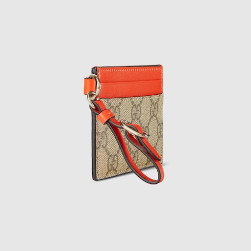 GG Emblem card case with strap