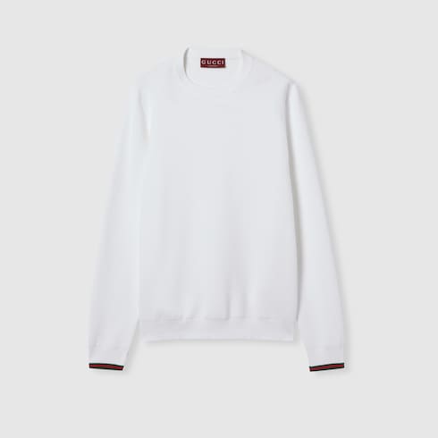 Cotton piquet sweater with Web