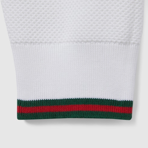 Cotton piquet sweater with Web