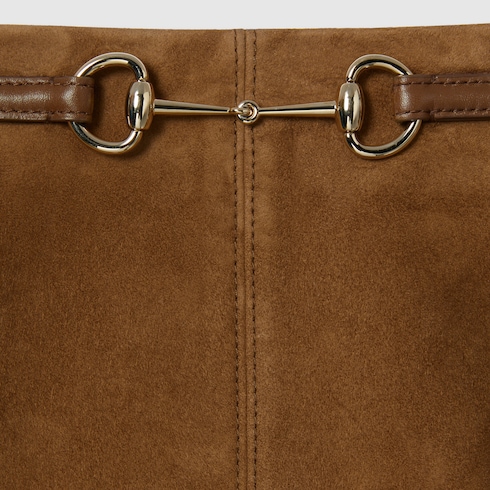 Suede skirt with Horsebit