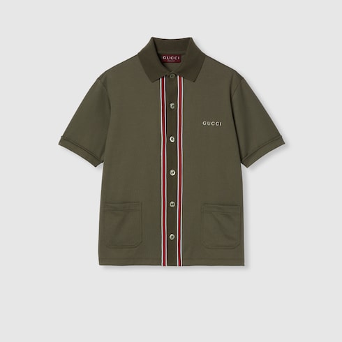 Cotton piquet polo shirt with embroidery