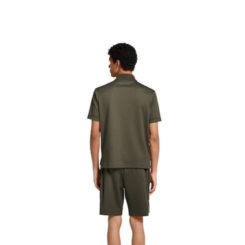 Chemise polo en piqué de coton avec broderie