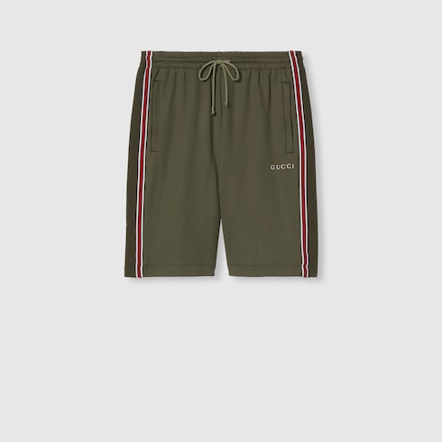 Short en piqué de coton avec broderie