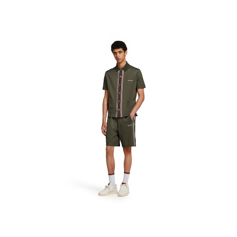 Short en piqué de coton avec broderie