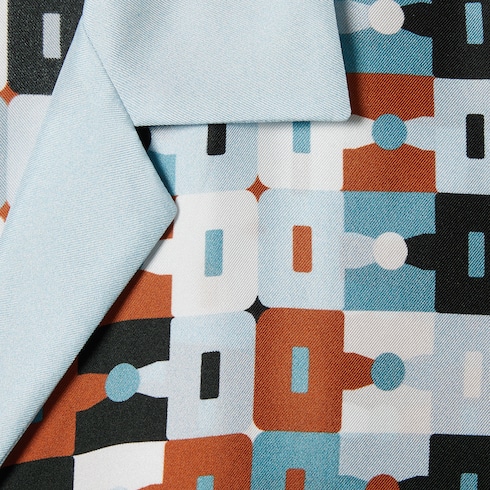 Printed silk twill bowling shirt Detail 7