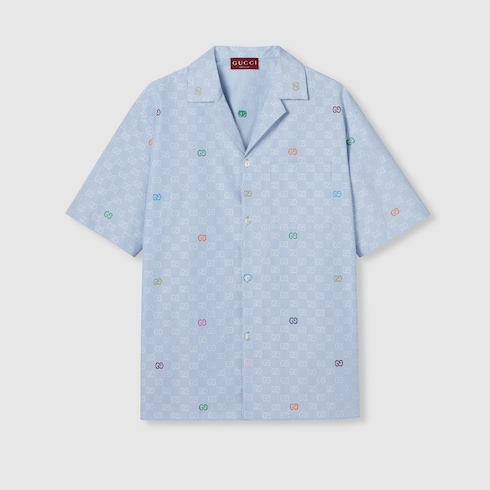 Striped cotton bowling shirt  Detail 2