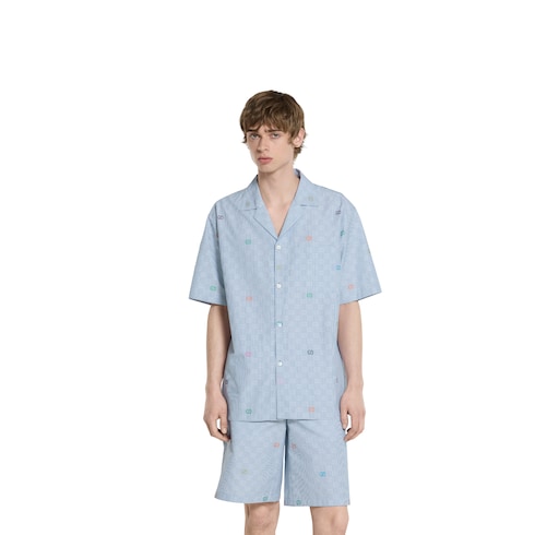 Striped cotton bowling shirt  Detail 3