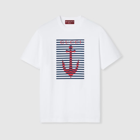 T-shirt in jersey di cotone stampato