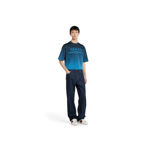 Technical cotton jersey T-shirt with print