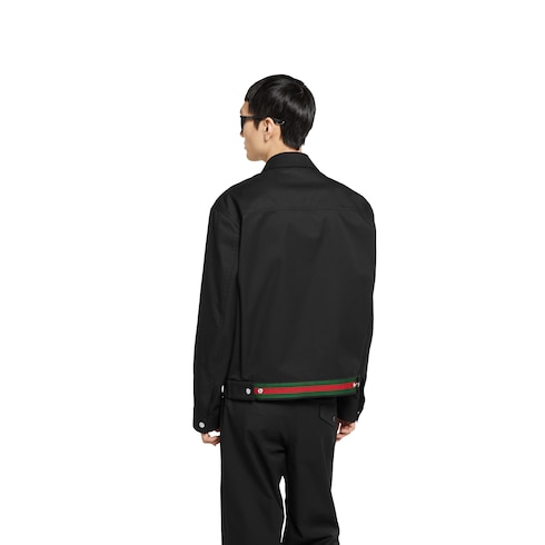 Cotton twill jacket with Web detail 