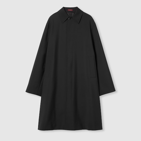 Bonded wool coat with logo Detail 2