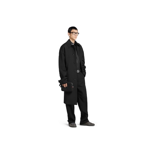 Bonded wool coat with logo