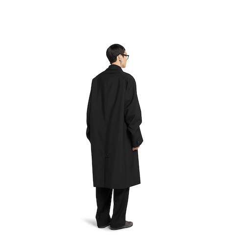 Bonded wool coat with logo Detail 4