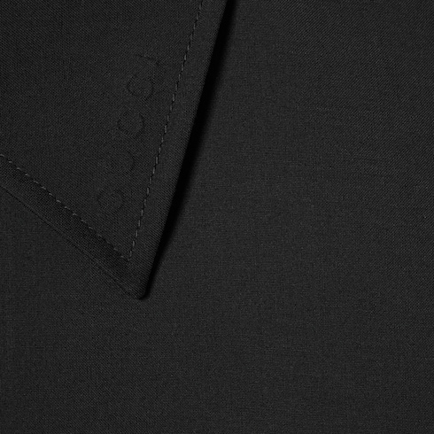 Bonded wool coat with logo Detail 6