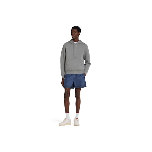Printed technical poplin swim shorts