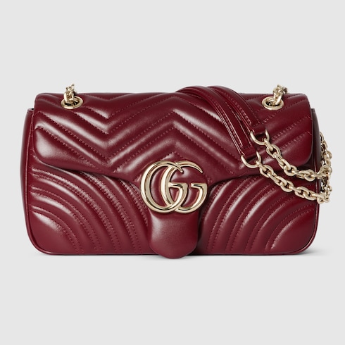 NEW Gucci Marmont Belt GG Logo Red Brown Monogram Canvas 90