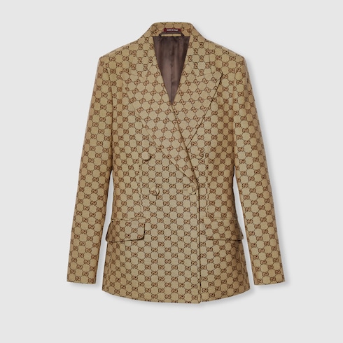 Double-breasted GG canvas jacket