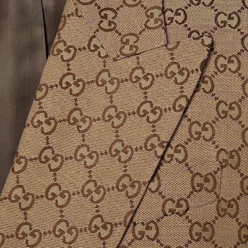 Chaqueta de lona GG con botonadura doble